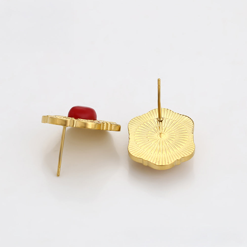 Brincos de Liga de Ouro com Cristal Emporia® Vermelho