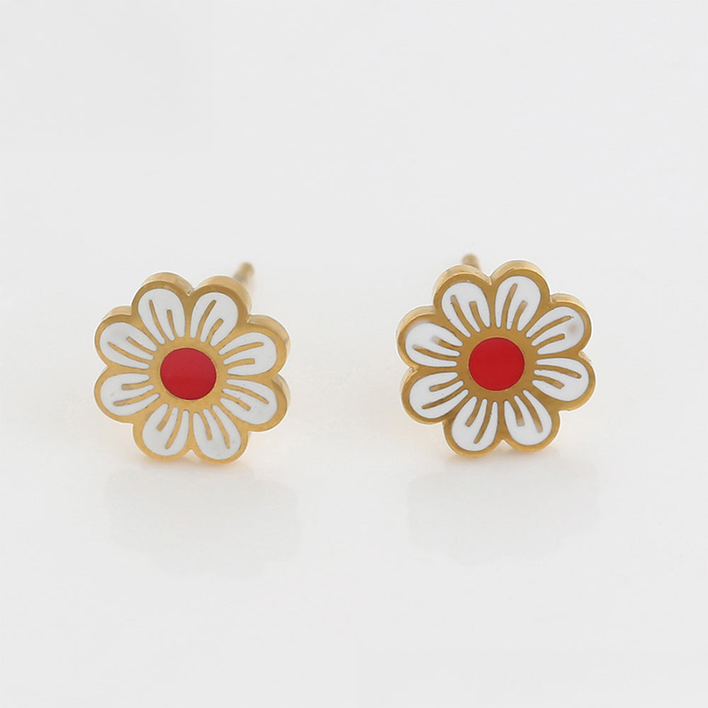 Brincos de Liga de Ouro com Esmalte