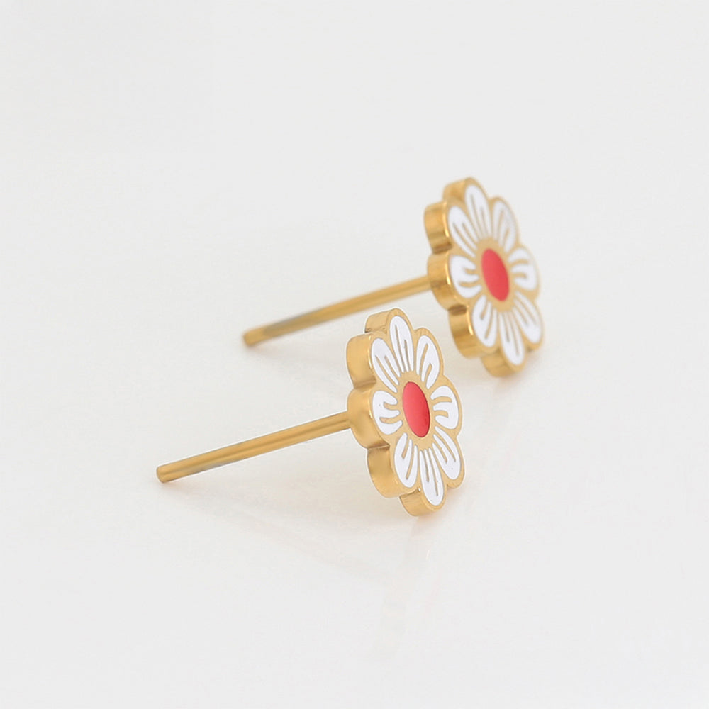 Brincos de Liga de Ouro com Esmalte