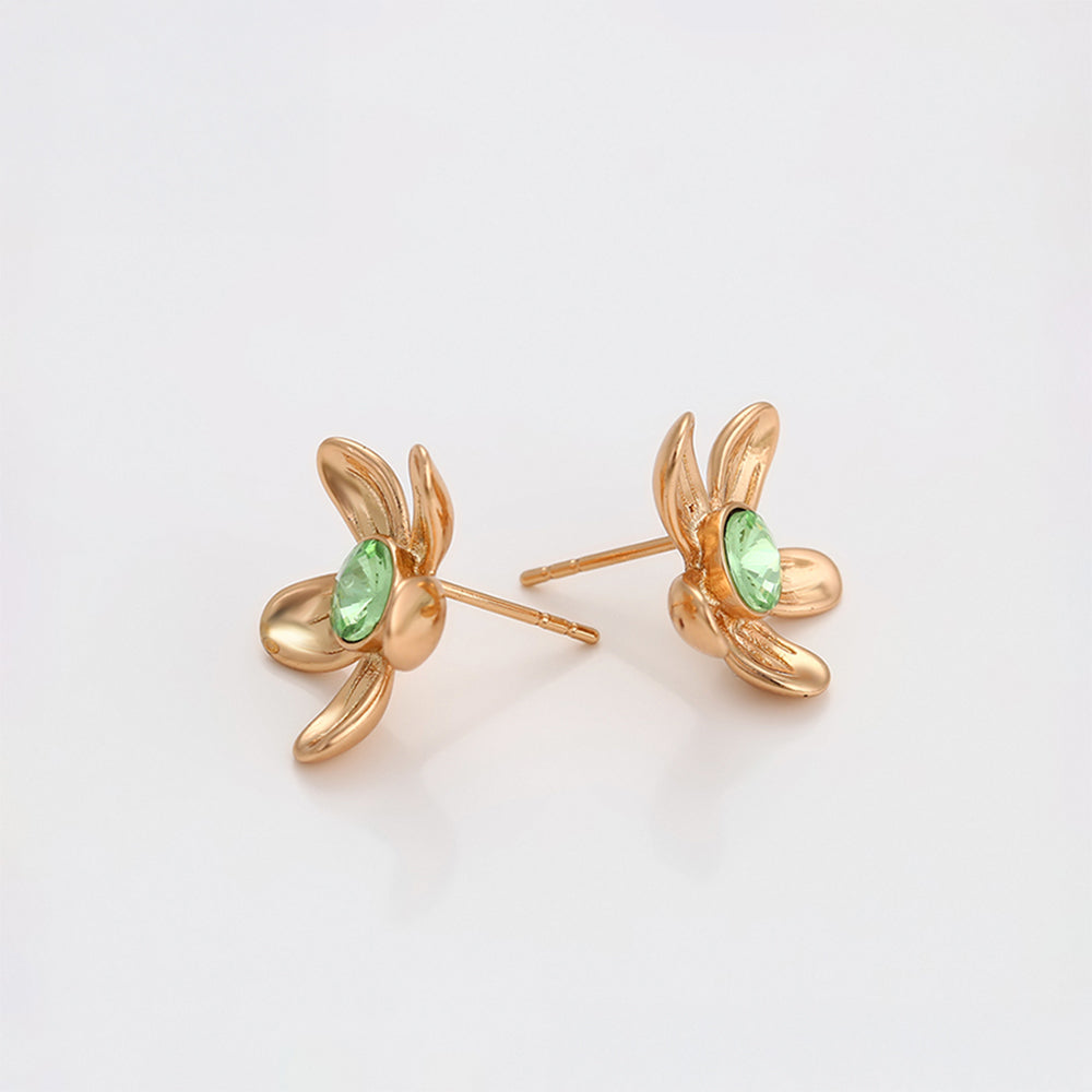 Brincos de Liga de Ouro com Cristal Emporia® Azul