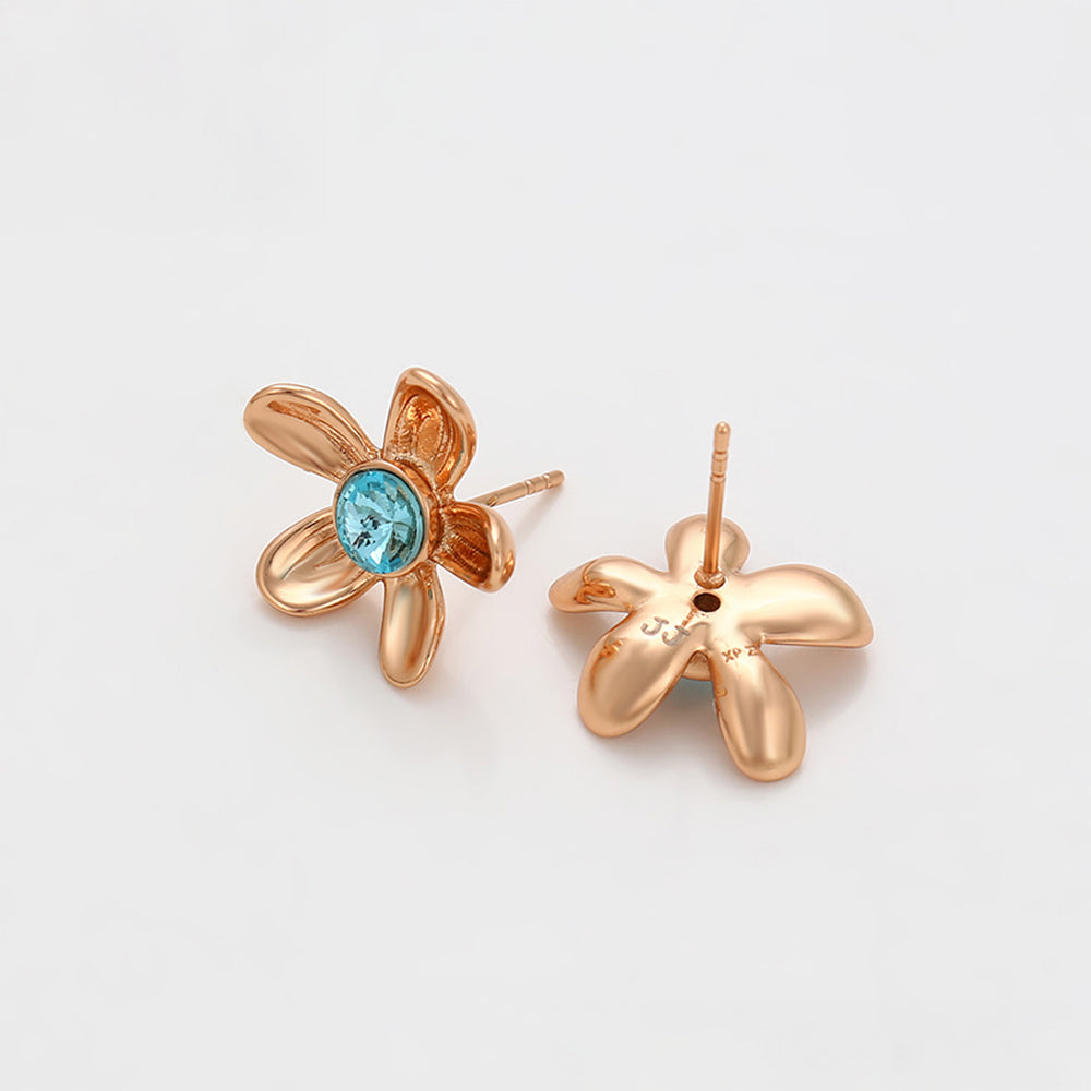 Brincos de Liga de Ouro com Cristal Emporia® Azul 7 