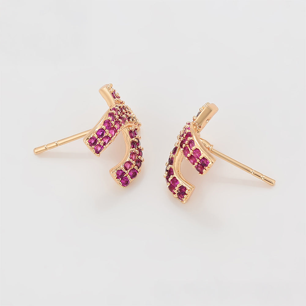 Brincos de Liga de Ouro com Cristal Emporia® Rosa