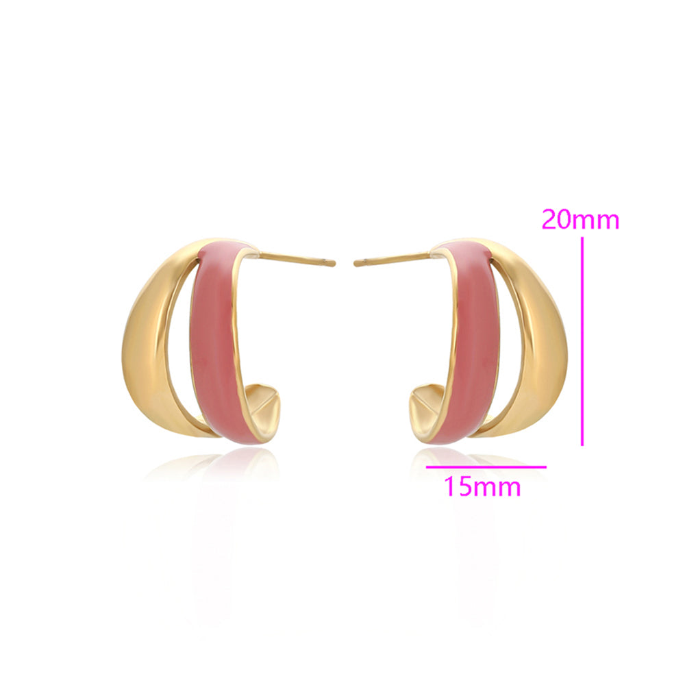 Brincos de Liga de Ouro com Esmalte