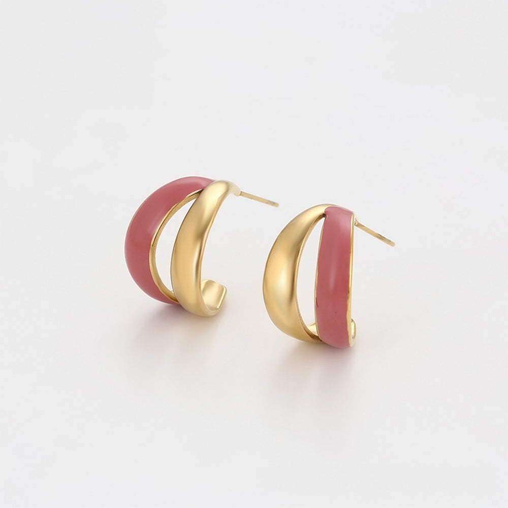 Brincos de Liga de Ouro com Esmalte