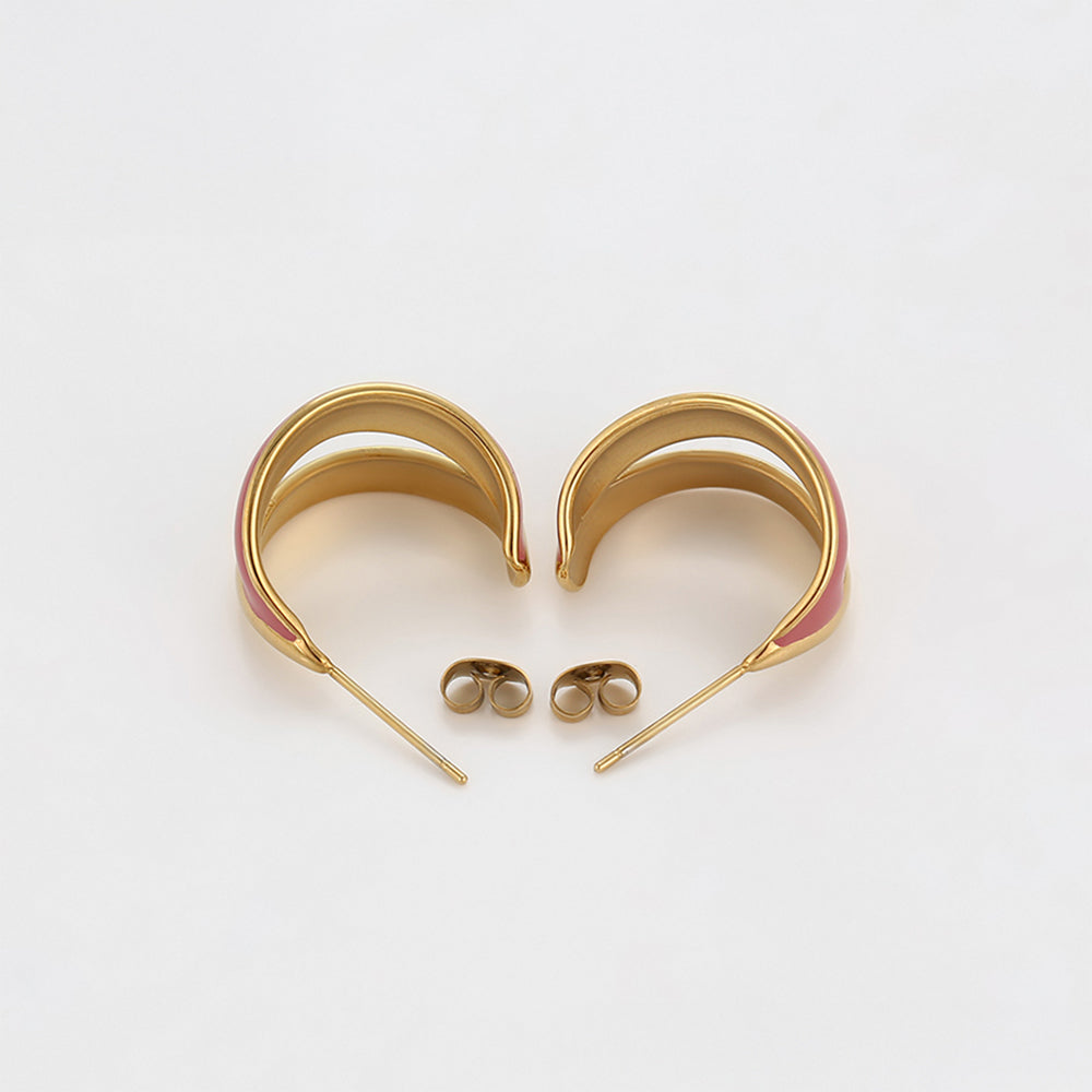 Brincos de Liga de Ouro com Esmalte