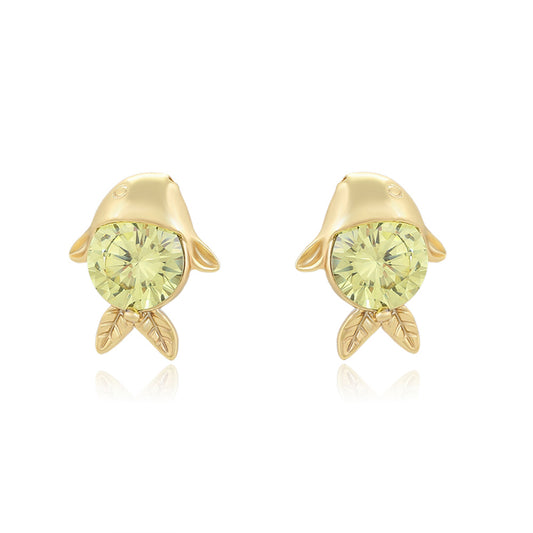 Brincos de Liga de Ouro com Cristal Emporia® Verde