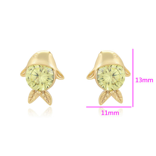 Brincos de Liga de Ouro com Cristal Emporia® Verde