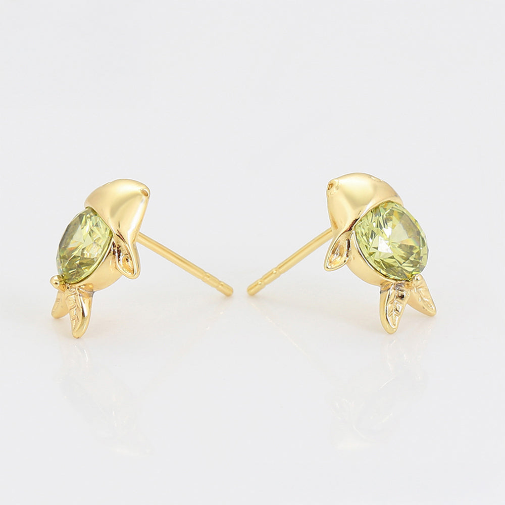 Brincos de Liga de Ouro com Cristal Emporia® Verde
