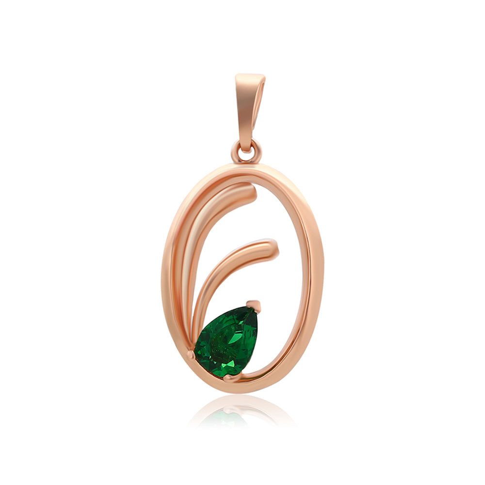 Pendente de Liga de Ouro com Cristal Emporia® Verde 1 