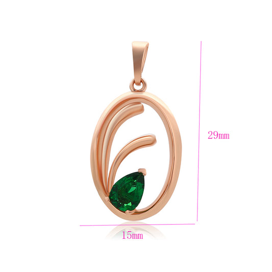 Pendente de Liga de Ouro com Cristal Emporia® Verde