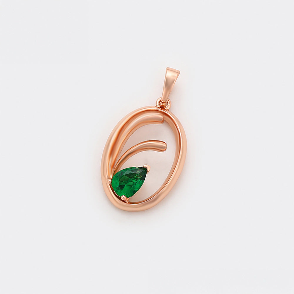 Pendente de Liga de Ouro com Cristal Emporia® Verde