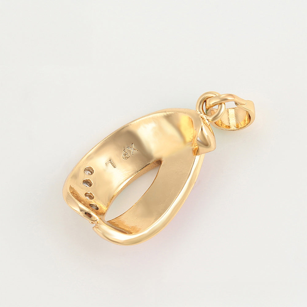 Pendente de Liga de Ouro com Esmalte e Cristal Emporia® Branco 7 