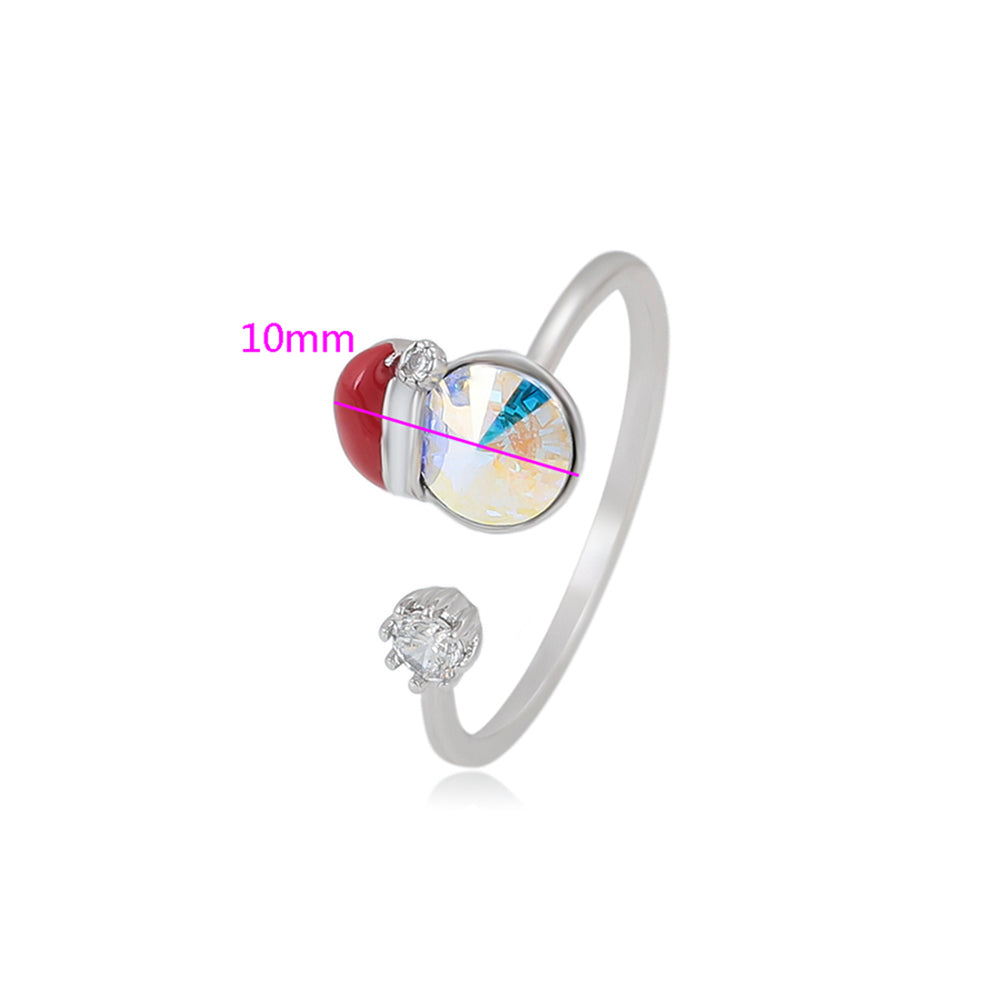 Anel de Liga de Ouro com Cristal Emporia® Vermelho e Cristal Emporia® Branco