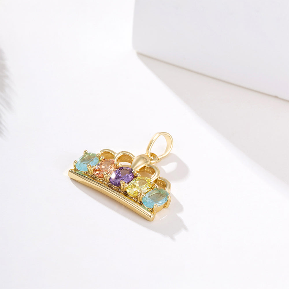 Conjunto de Liga de Ouro com Cristal Emporia® Roxo e Cristal Emporia® Amarelo ( Brincos+Pendente )