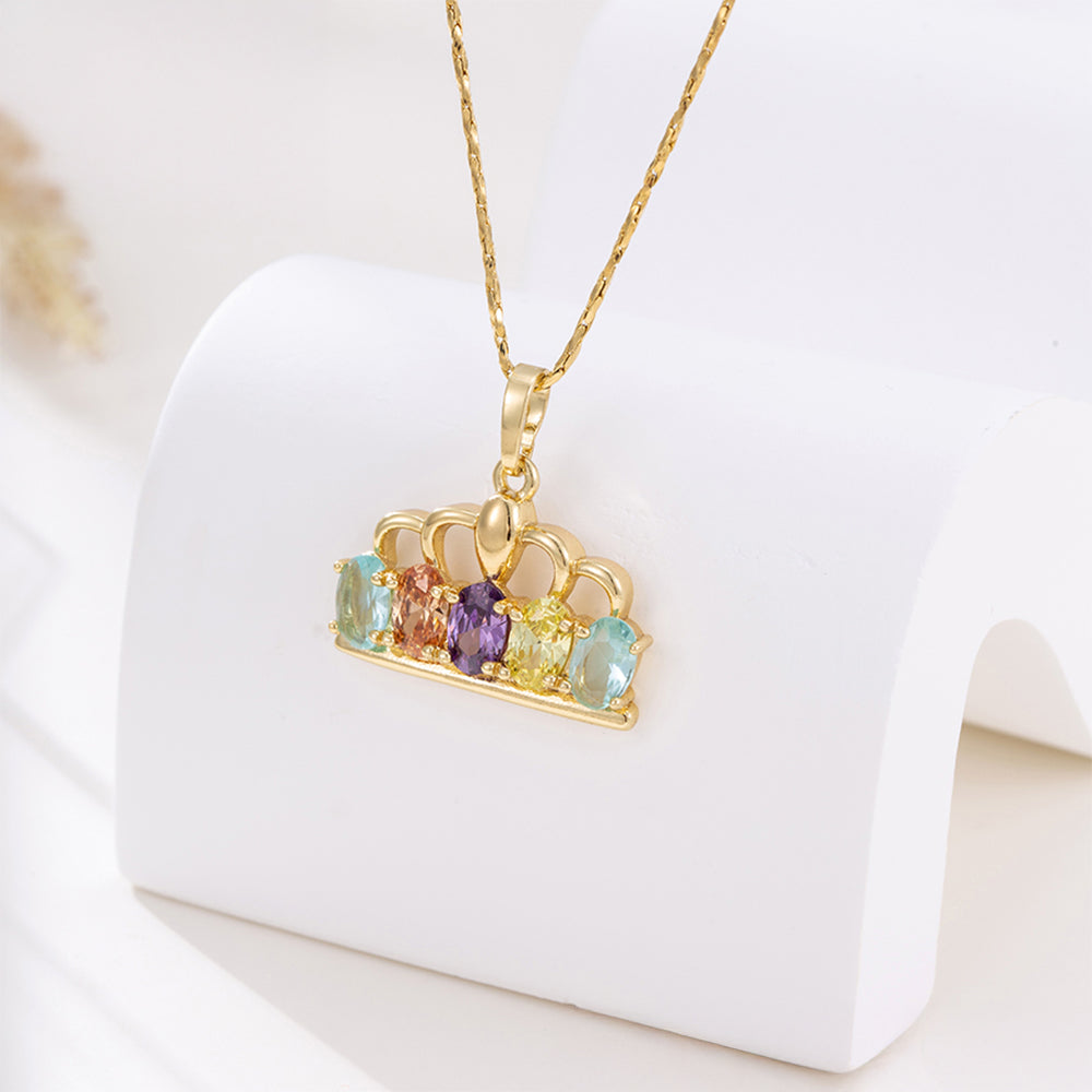 Conjunto de Liga de Ouro com Cristal Emporia® Roxo e Cristal Emporia® Amarelo ( Brincos+Pendente ) 6 