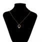 Conjunto de Liga de Ouro com Cristal Emporia® Branco ( Colar+Brincos+Pendente )