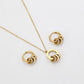 Conjunto de Liga de Ouro com Cristal Emporia® Branco ( Colar+Brincos+Pendente )