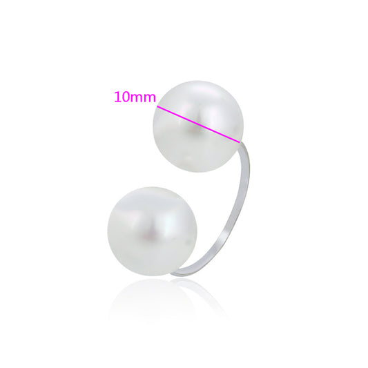 Anel de Liga de Ouro com Pérola de Vidro