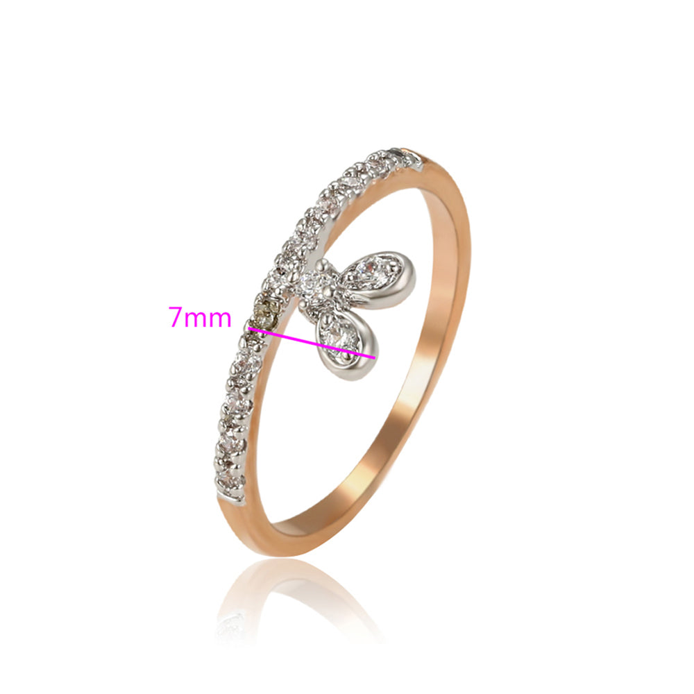 Anel de Liga de Ouro com Cristal Emporia® Branco