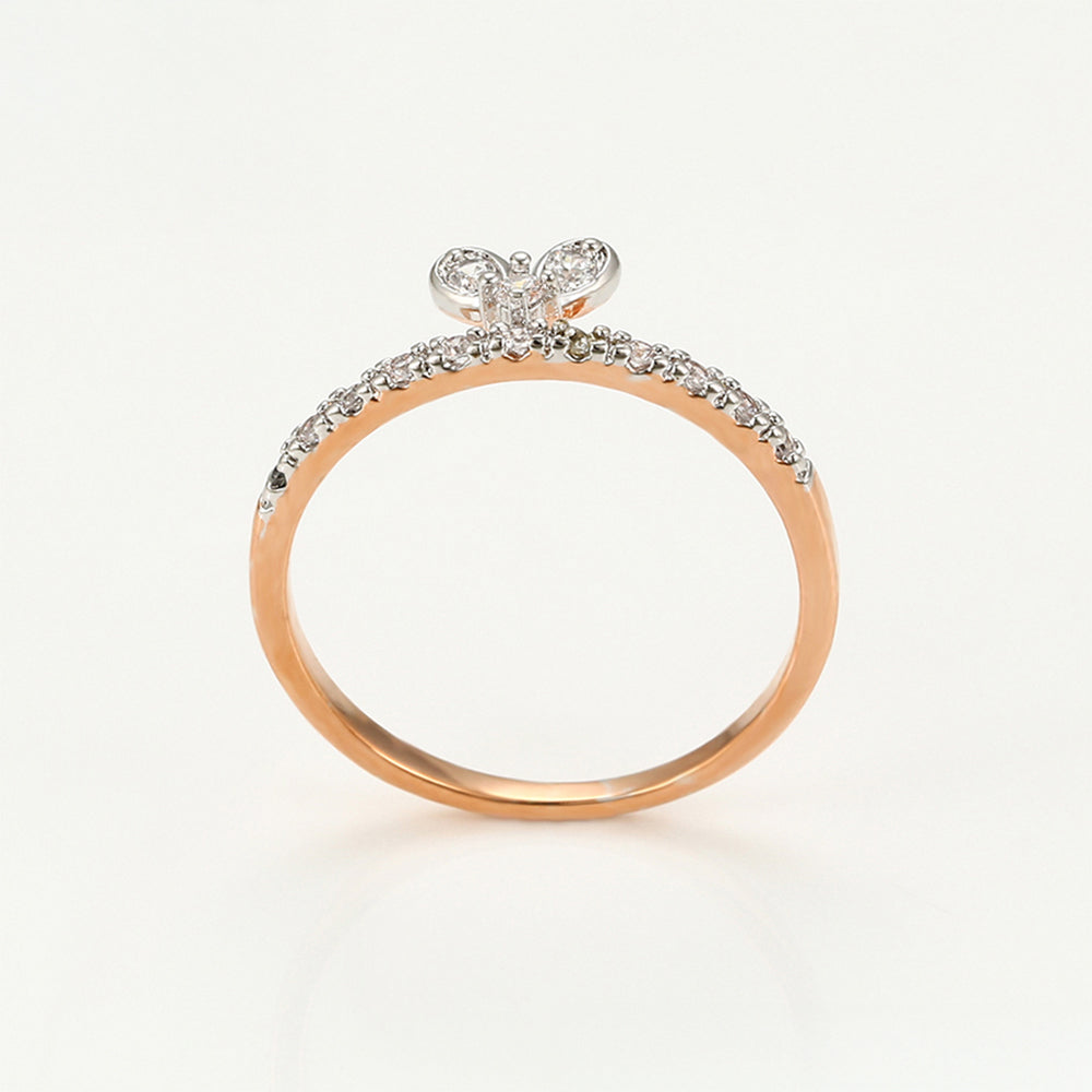 Anel de Liga de Ouro com Cristal Emporia® Branco