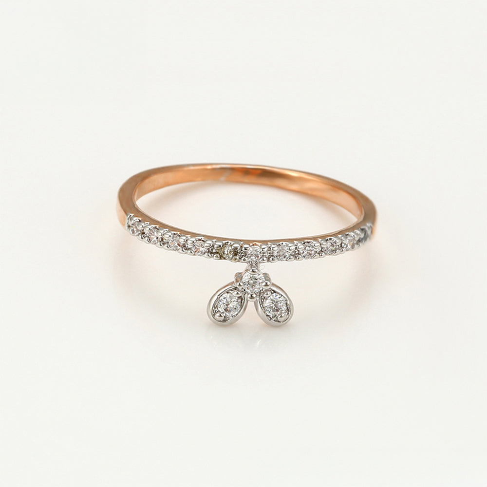 Anel de Liga de Ouro com Cristal Emporia® Branco 5 