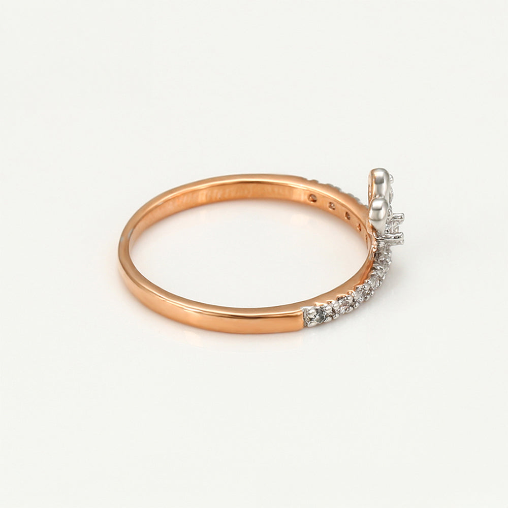 Anel de Liga de Ouro com Cristal Emporia® Branco