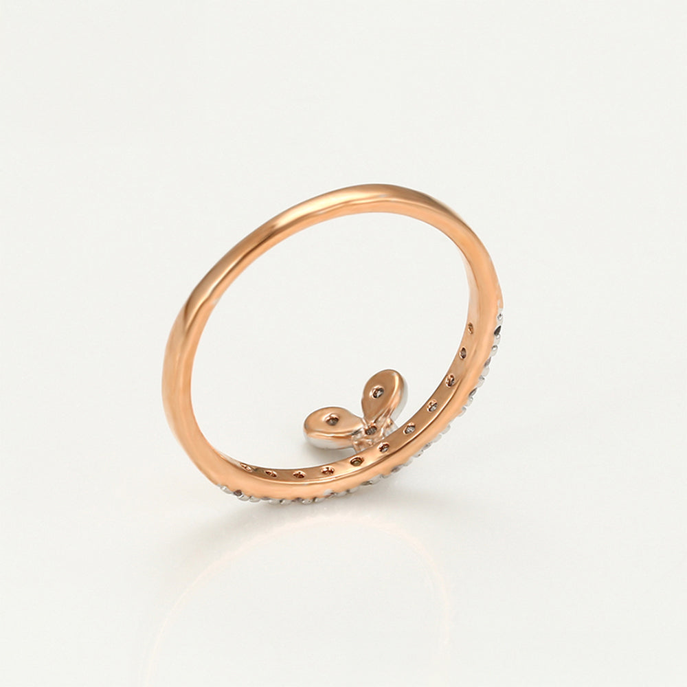 Anel de Liga de Ouro com Cristal Emporia® Branco 7 