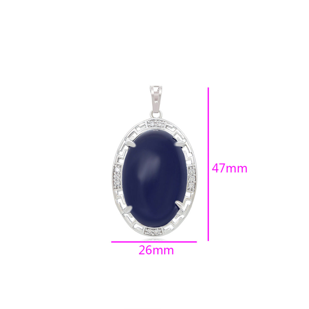 Pendente de Liga de Ouro com Cristal Emporia® Azul e Cristal Emporia® Branco 2 