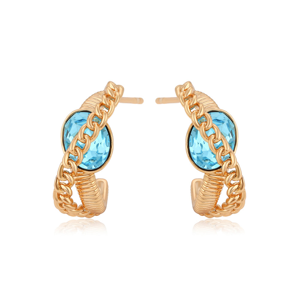 Brincos de Liga de Ouro com Cristal Emporia® Azul