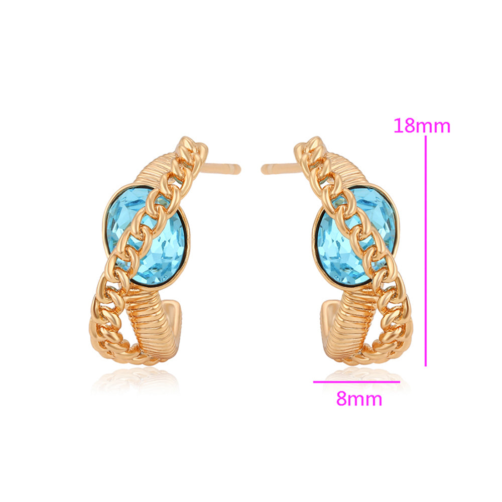 Brincos de Liga de Ouro com Cristal Emporia® Azul