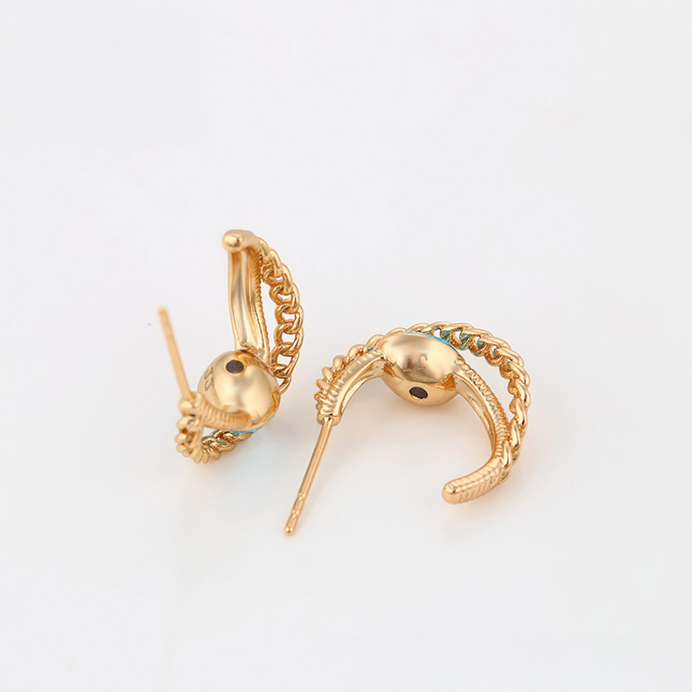 Brincos de Liga de Ouro com Cristal Emporia® Azul