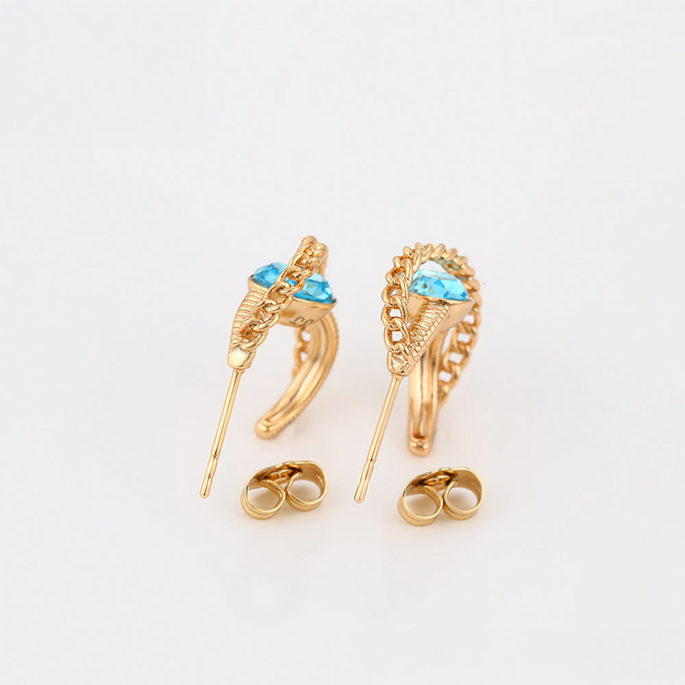 Brincos de Liga de Ouro com Cristal Emporia® Azul 7 