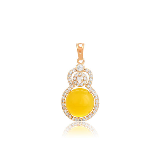 Pendente de Liga de Ouro com Cristal Emporia® Amarelo e Cristal Emporia® Branco
