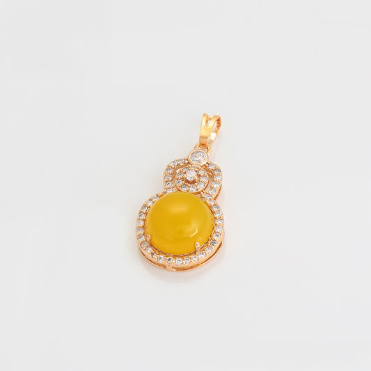 Pendente de Liga de Ouro com Cristal Emporia® Amarelo e Cristal Emporia® Branco