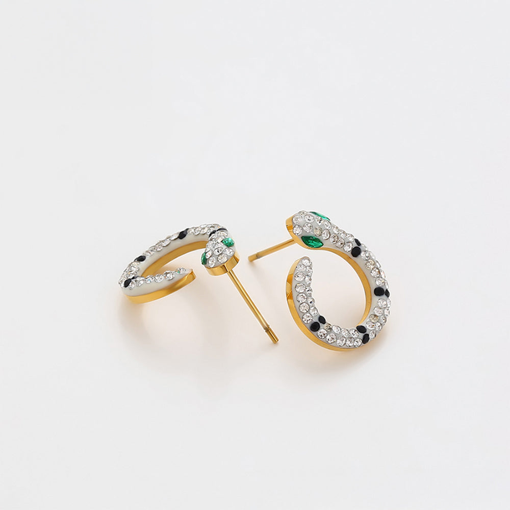 Conjunto de Liga de Ouro com Cristal Emporia® Verde e Cristal Emporia® Branco ( Colar+Brincos ) 10 