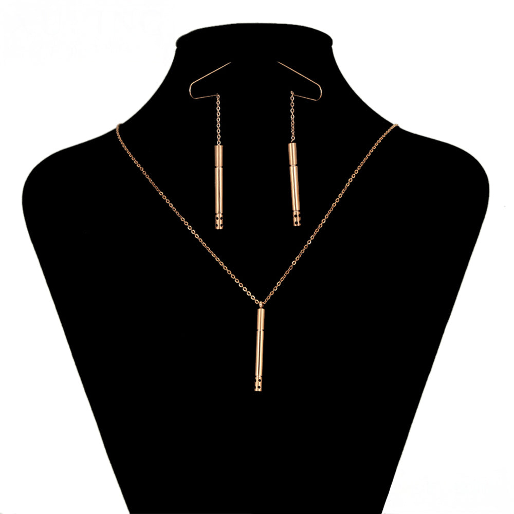 Conjunto de Liga de Ouro com Cristal Emporia® Vermelho ( Colar+Brincos+Pendente ) 2 