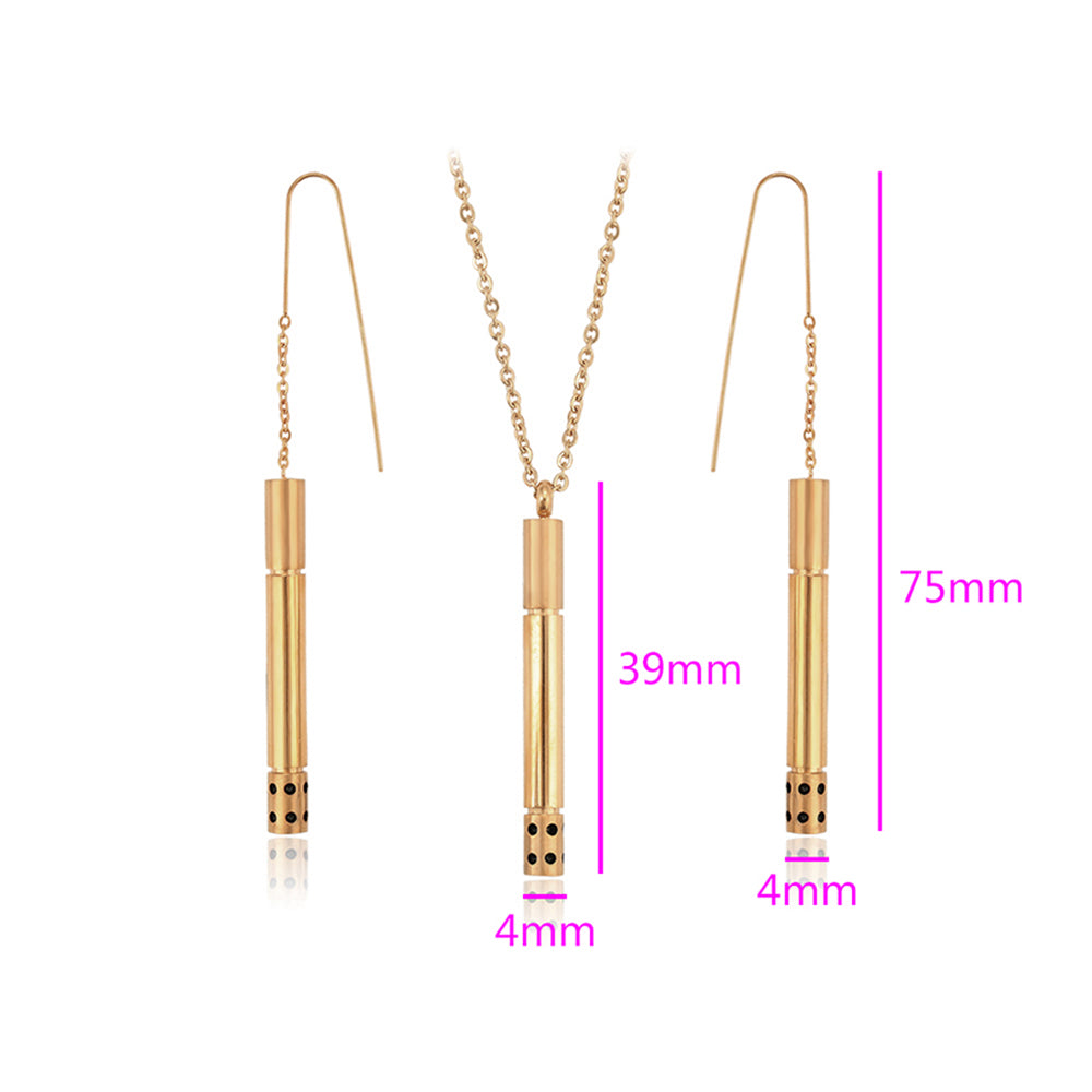 Conjunto de Liga de Ouro com Cristal Emporia® Vermelho ( Colar+Brincos+Pendente ) 3 