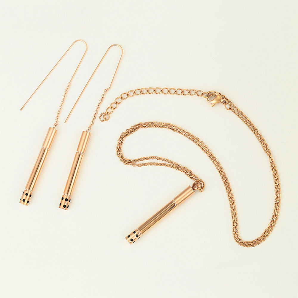 Conjunto de Liga de Ouro com Cristal Emporia® Vermelho ( Colar+Brincos+Pendente ) 4 