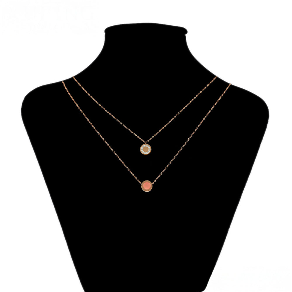 Conjunto de Liga de Ouro com Cristal Emporia® Rosa e Cristal Emporia® Branco ( Colar+Pulseira )