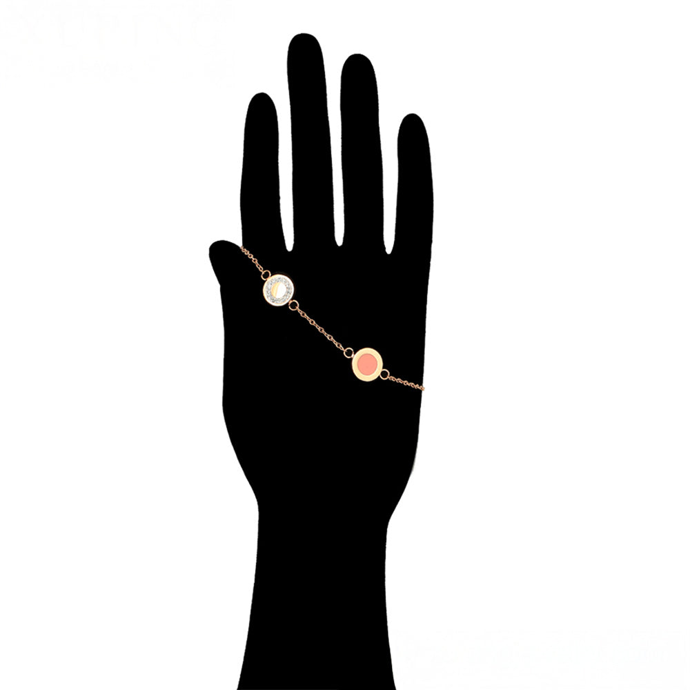 Conjunto de Liga de Ouro com Cristal Emporia® Rosa e Cristal Emporia® Branco ( Colar+Pulseira ) 10 