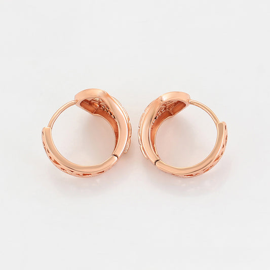 Conjunto de Liga de Ouro com Cristal Emporia® Branco ( Brincos+Anel )