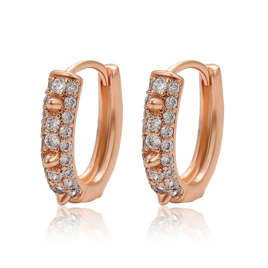 Brincos de Liga de Ouro com Cristal Emporia® Branco