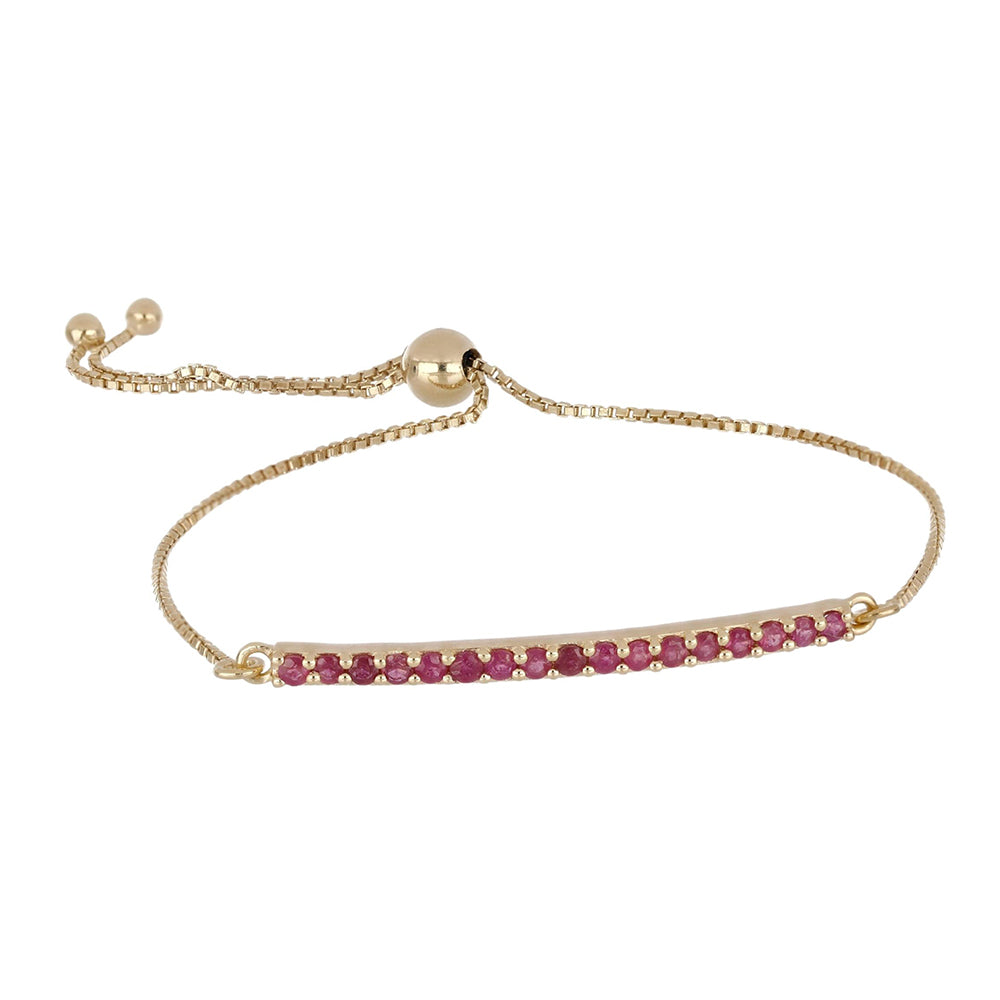 Pulseira de Prata com Banho de Ouro com Rubi de Madagáscar 1 