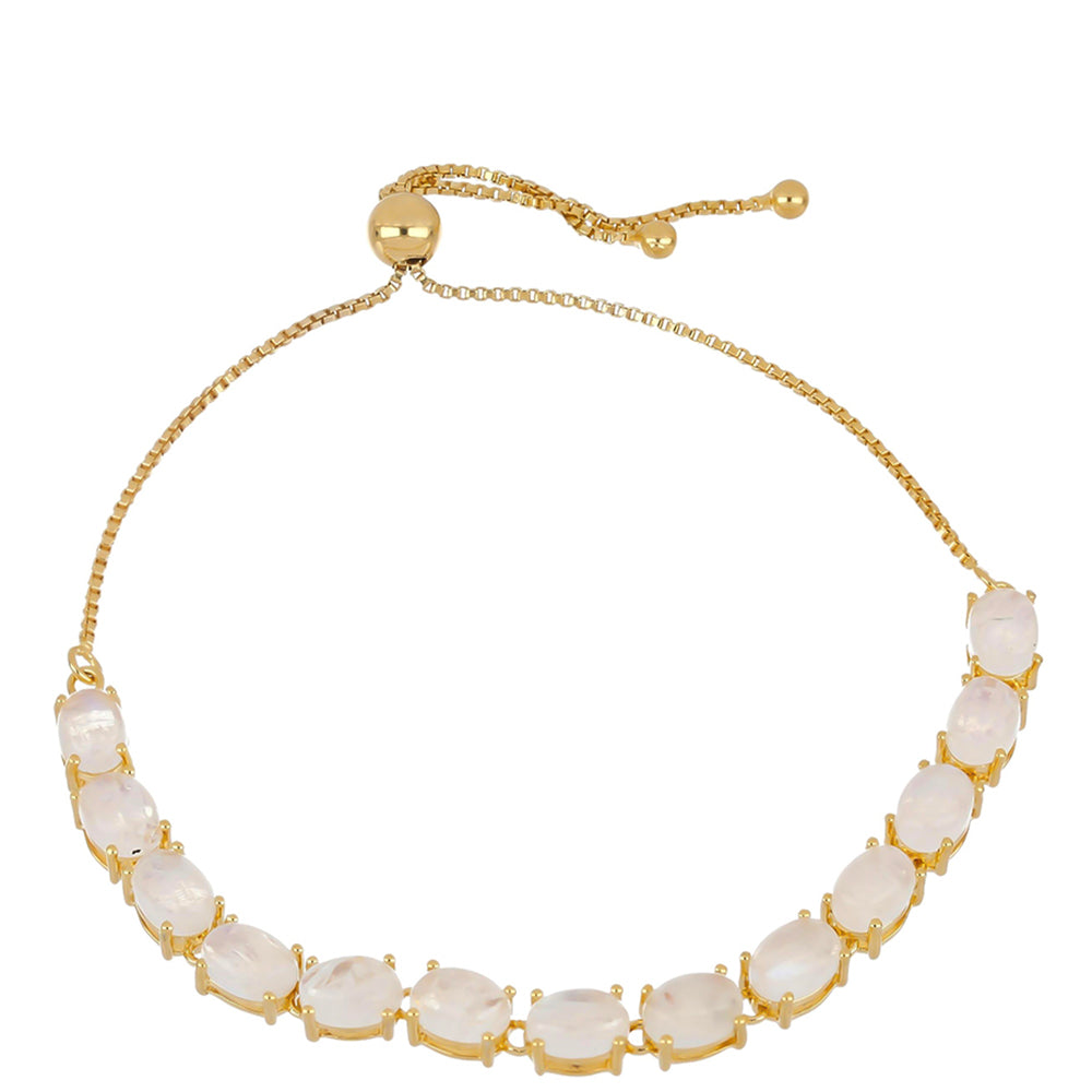 Pulseira de Prata com Banho de Ouro com Pedra da Lua Arco-íris do Grand County  Contraste: Cabeca de Veado (800) 1 