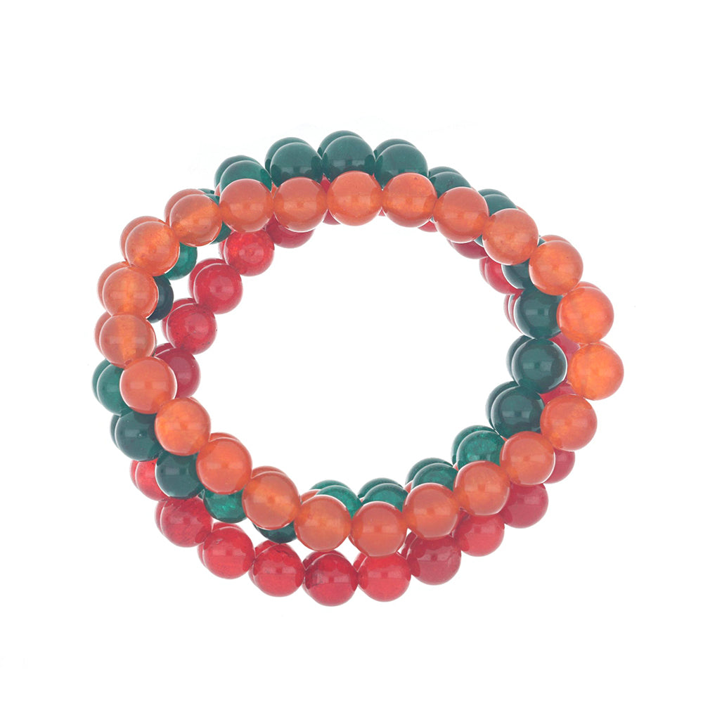 Pulseira com Jadeite do Rio Marsden e Jadeite Laranja do Rio Marsden