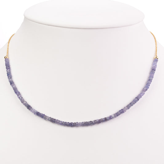 Colar de Prata com Banho de Ouro com Tanzanite