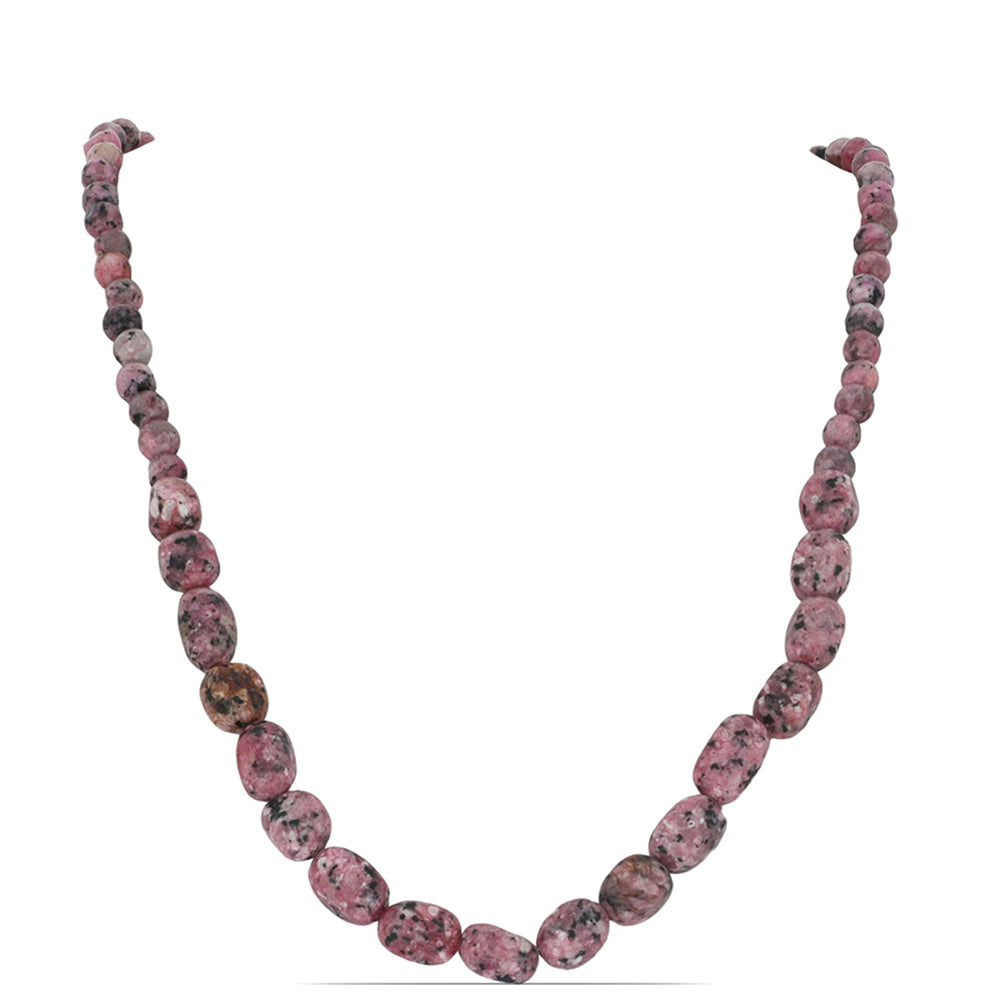 Colar de Prata com Banho de Ouro com Thulite  Contraste: Cabeca de Veado (800)