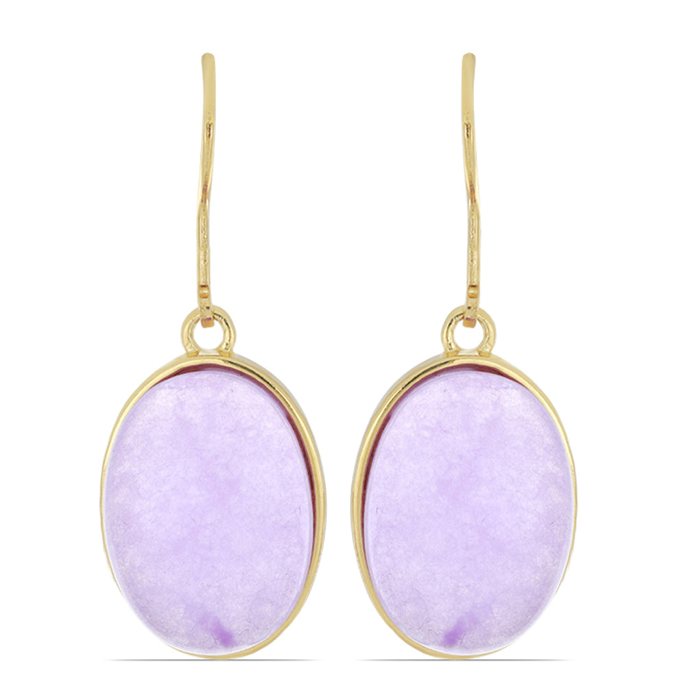 Brincos de Prata com Banho de Ouro com Jadeite Lavanda do Rio Marsden 1 