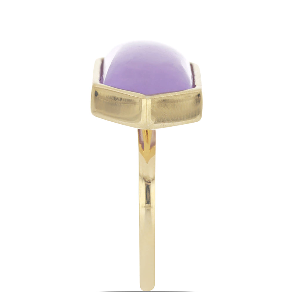 Anel de Prata com Banho de Ouro com Jadeite Lavanda do Rio Marsden  Contraste: Cabeca de Veado (800)