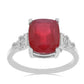 Anel de Prata com Rubi de Madagáscar e Topázio Branco